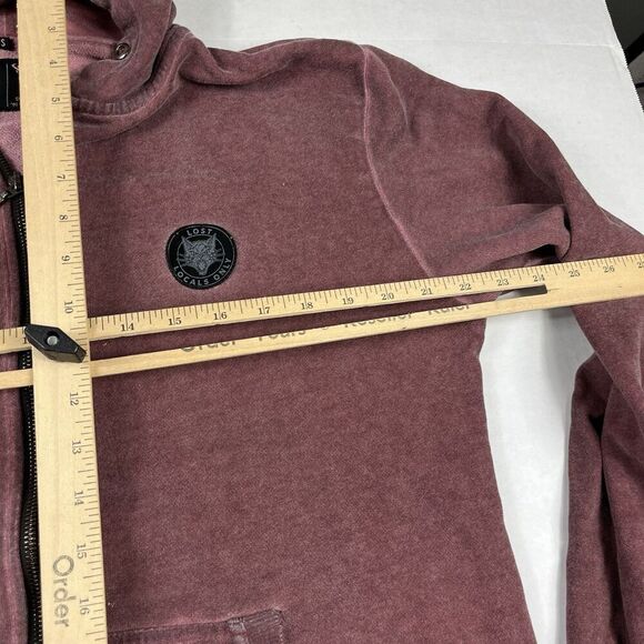 Lost Enterprises Men’s Hoodie Small Maroon Full Zip Surf Skate Casual Streetwear - Picture 7 of 12